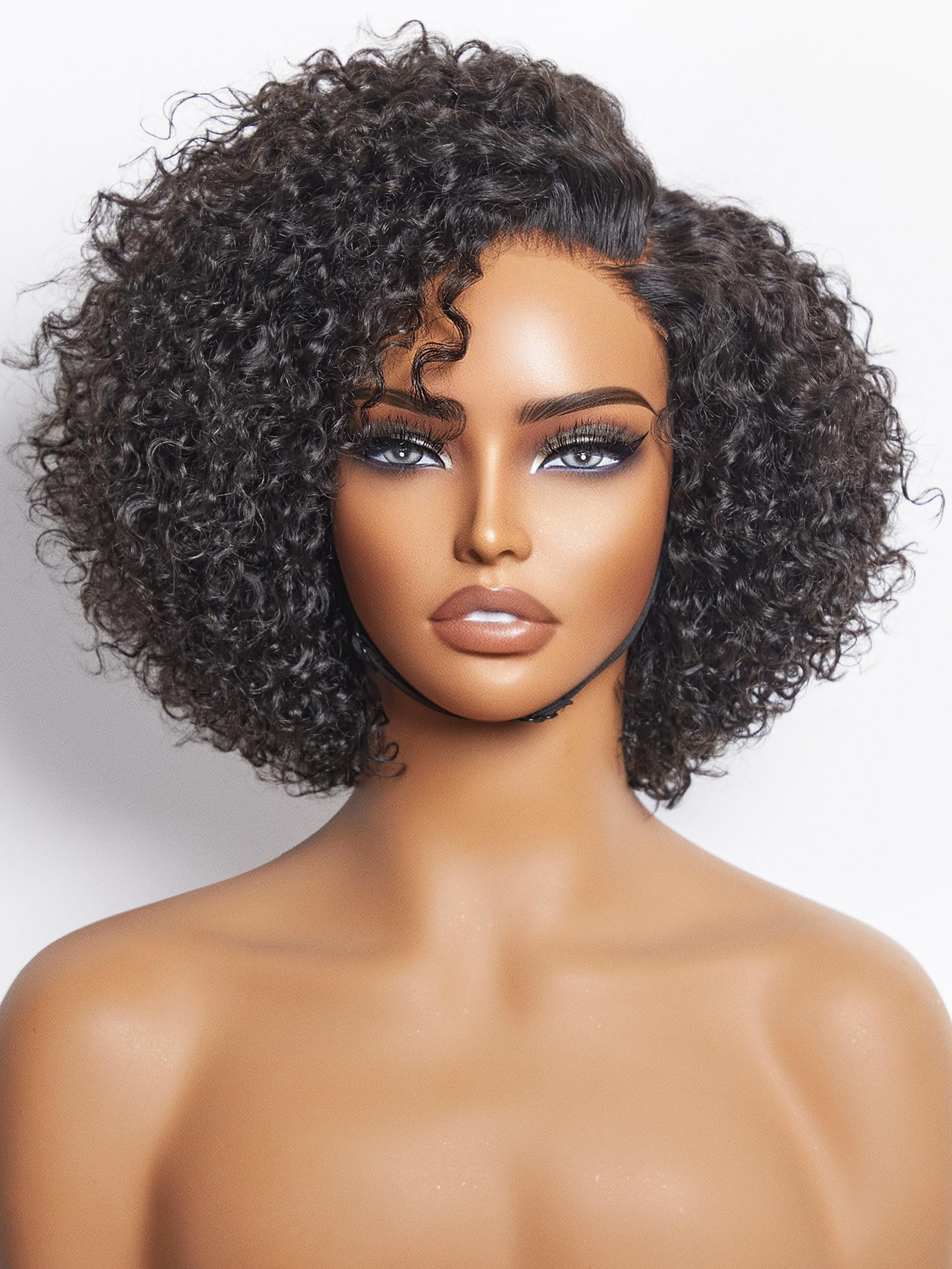 LUVME HAIR 8" Curly Glueless Wigs Human Hair Pre