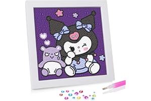 Fuinkqe Diamond Art Kits for Kids with Wooden Frame，5D Small Diamond Painting Kits for Kids，Easy Kids DIY Sticky Mosaics Gem Art Kit DIY Craft Supplies for 6 7 8 9 10 Year Old Girl Boys-Gifts