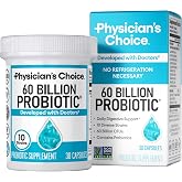 Physician's CHOICE Probiotics 60 Billion CFU - 10 Strains + Organic Prebiotics - Immune, Digestive &amp; Gut Health - Supports Occasional Constipation, Diarrhea, Gas &amp; Bloating - for Women &amp; Men - 30ct