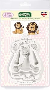Lion Silicone Mold for Cake Decorating, Crafts, Cupcakes, Sugarcraft, Cookies, Candies, Card Making and Clay, Food Safe Approved, Made in the UK, Sugar Buttons