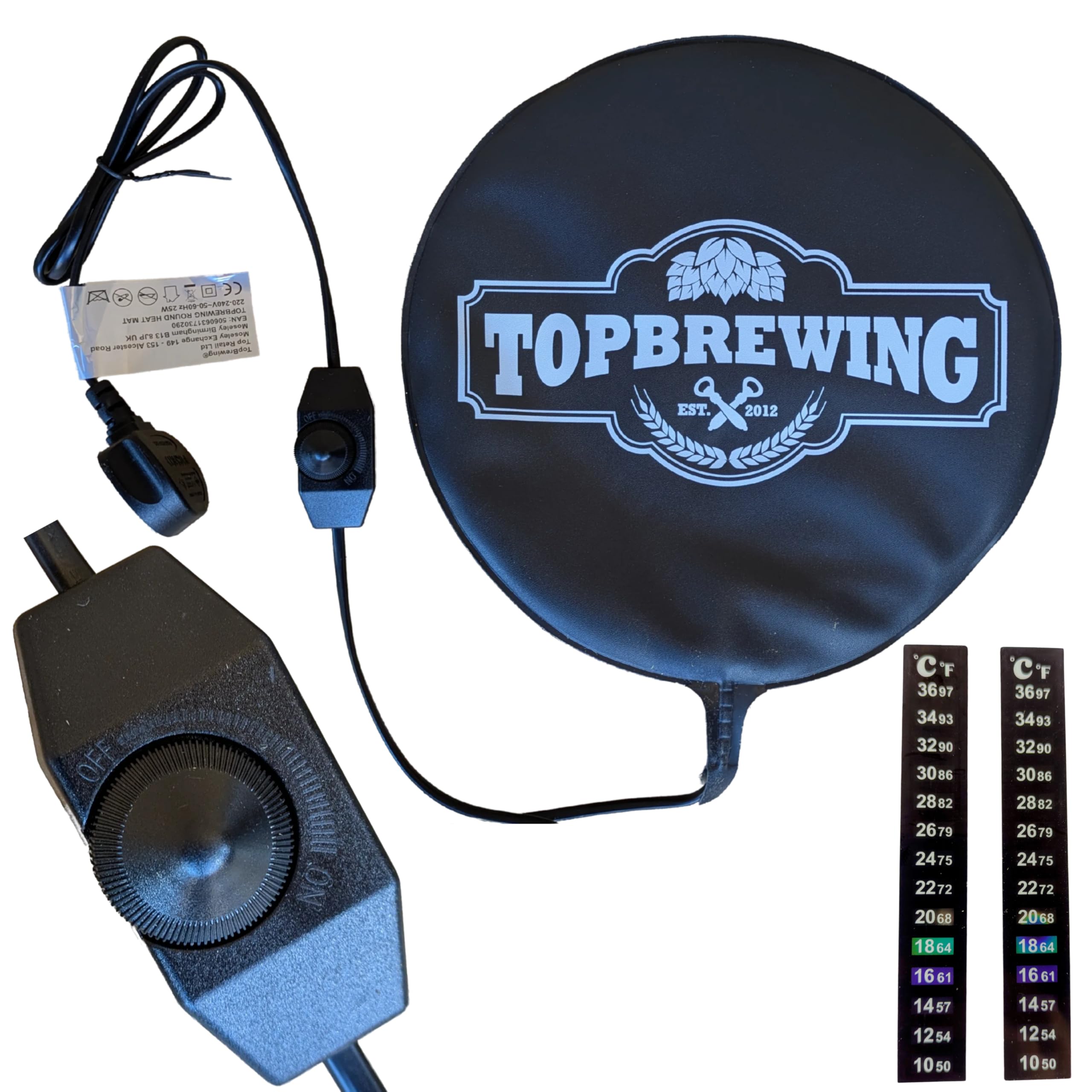 TopBrewing™ Heat Pad Mat Pro with Variable Adjustable Temperature Control & Thermometer ✰ Perfect for Heated Brewing Fermenting Home Brew Beer Wine Cider and Kombucha Fermentation☆ Free Thermometer ☆