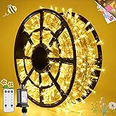 JMEXSUSS 168FT 600 LED Christmas Lights Outdoor Waterproof Clear Wire Indoor String Lights for Outside Warm White Christmas Tree Lights Plug in for Bedroom Wedding Party Valentines Decor