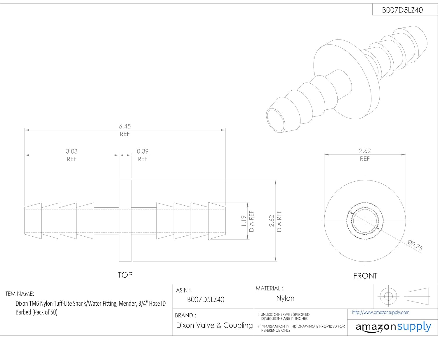 Brand: Dixon Valve & Coupling