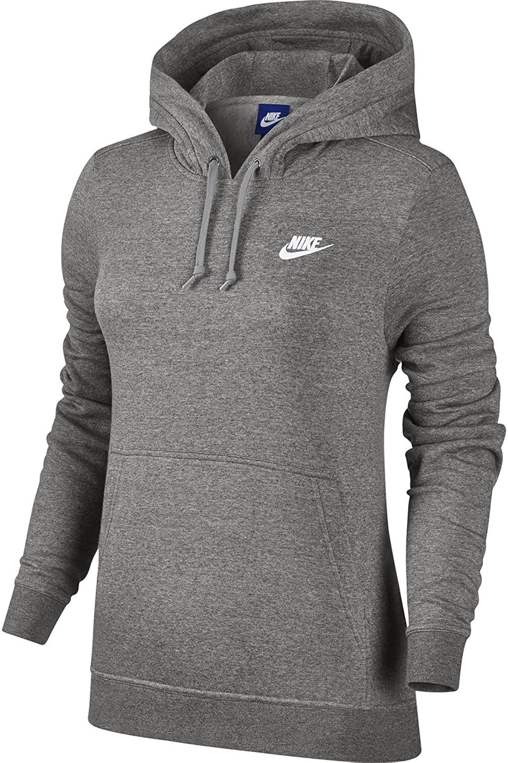 NIKE Womens Sportswear Fleece Pullover Hoodie Grey Heather/White 853870