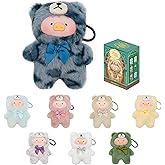 TOYZERO+ Lulu The Piggy Blind Box-6PCS Vintage Teddy Shop Series Plush Keychain Blind Boxes Figures Vinyl Face Cute Stuffed Animals Mystery Box Collectible Toy Home Decoration Birthday Gift, Whole Set