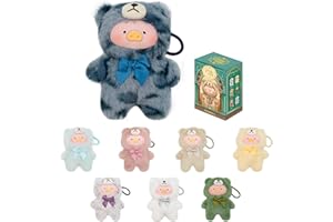 TOYZERO + Official Lulu The Piggy Blind Box-Vintage Teddy Shop Series Plush Keychain Blind Boxes Figures Cute Stuffed Animals Mystery Box Collectibles Toys Home Decorations Holiday Birthday Gifts, Single Box