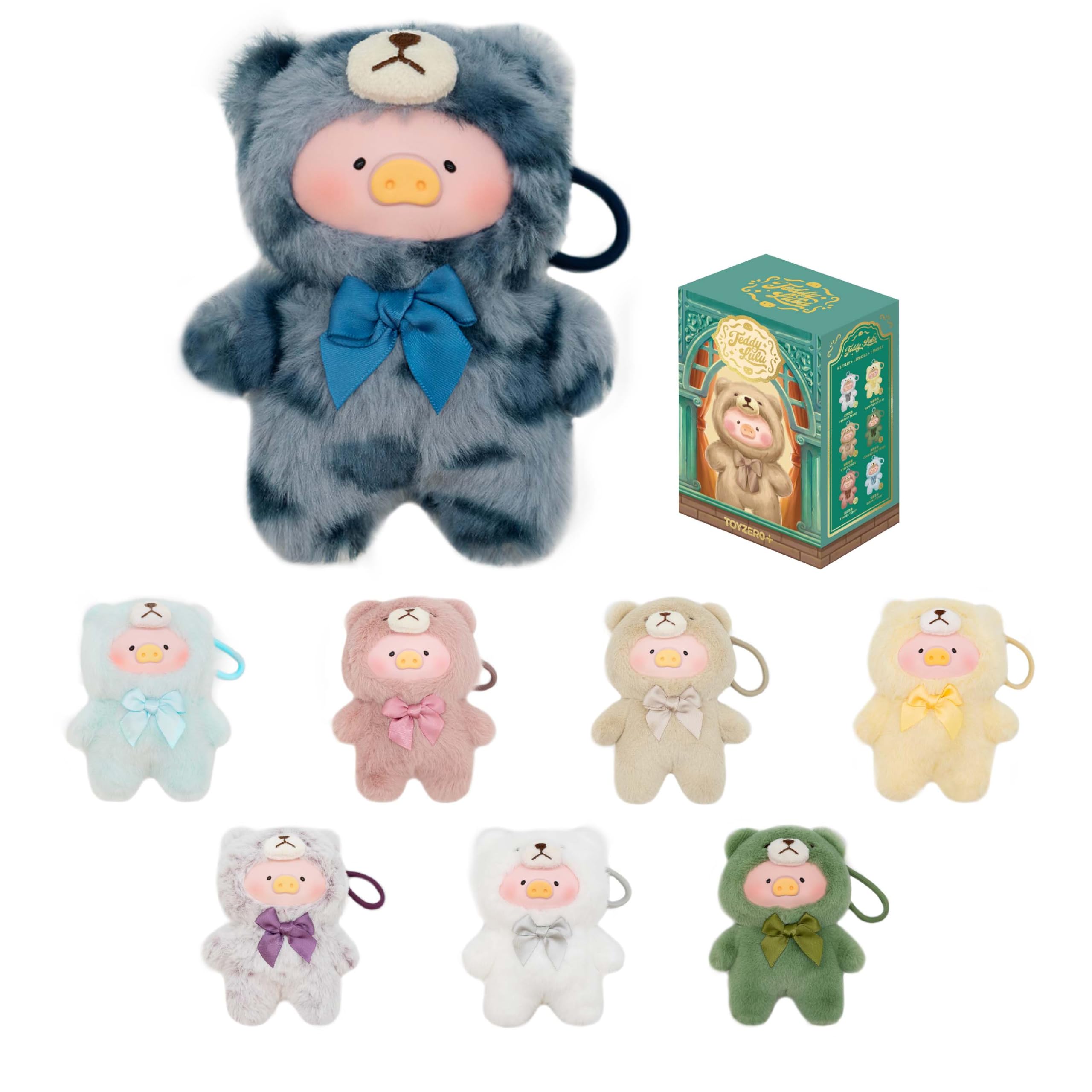Photo 1 of TOYZERO + Official Lulu The Piggy Blind Box-Vintage Teddy Shop Series Plush Keychain Blind Boxes Figures Cute Stuffed Animals Mystery Box Collectibles Toys Home Decorations Birthday Gifts, Single Box