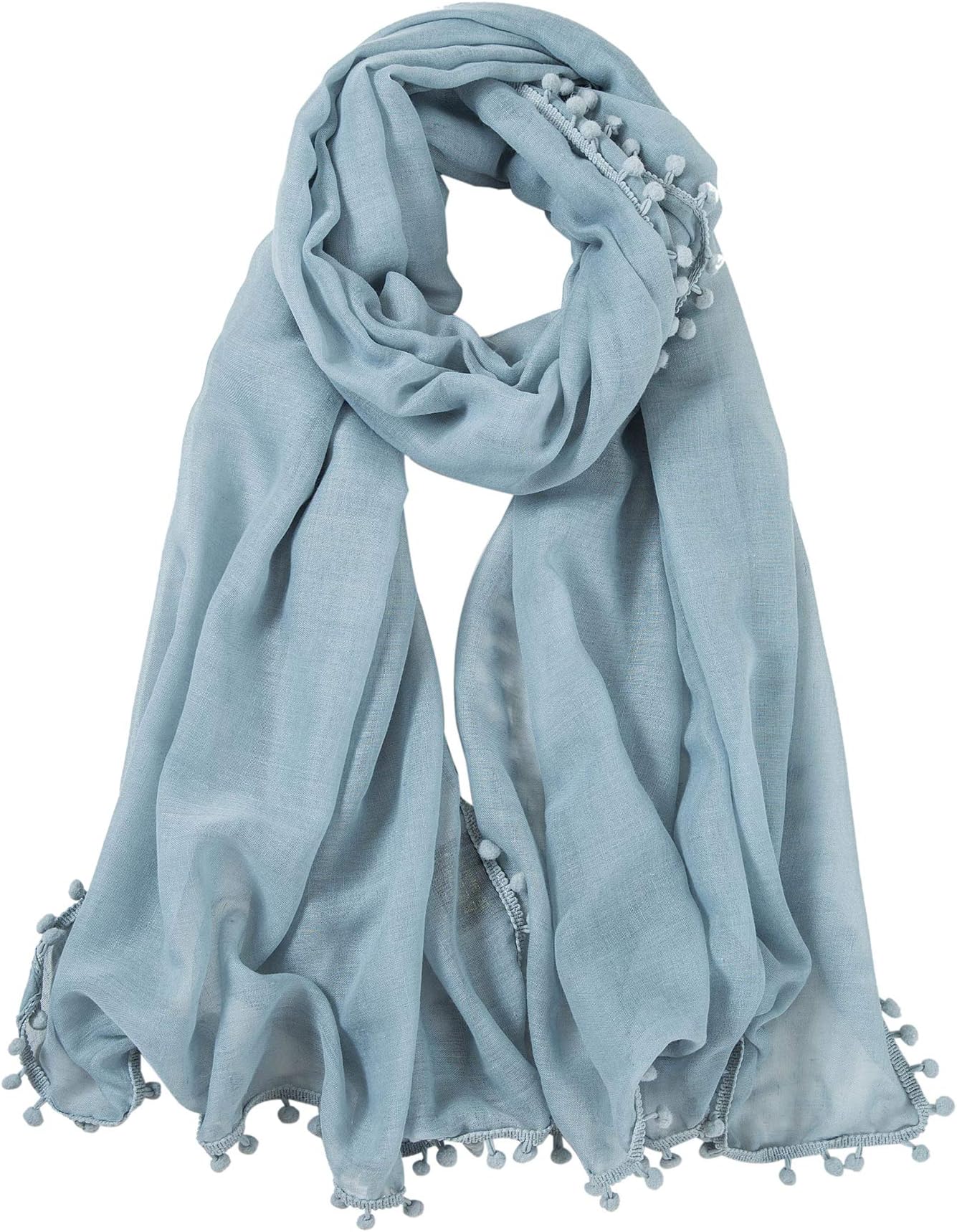 Large Soft Cotton Fashion Shawl Wrap Scarf for womens in Solid Colors