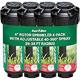 Rain Bird 42SA+ Simple Adjust Gear Driven Rotor Sprinkler Head, 4 Pack | Heavy Duty 3/4 inch Inlet - Water Efficient 4 inch Pop Up Lawn Sprinkler, Adjustable 40 - 360 Degree Arc &amp; 26 - 38 ft Radius