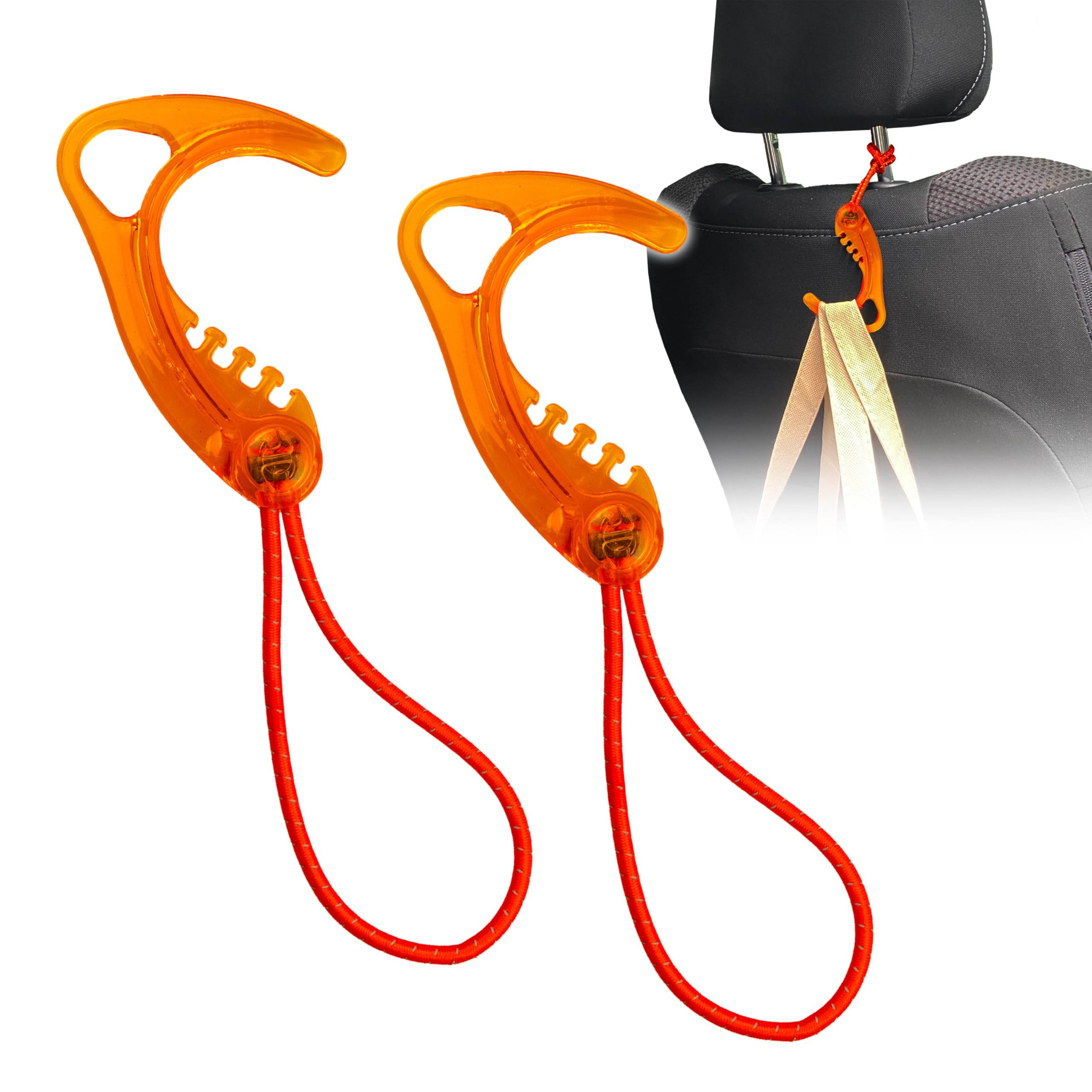 Photo 1 of 8TIMBER Gear Hook Clear Orange 2-Pack — Lightweight + Versatile S Hook for Backpacks and Closet Storage for Quick and Easy Indoor or Outdoor Use