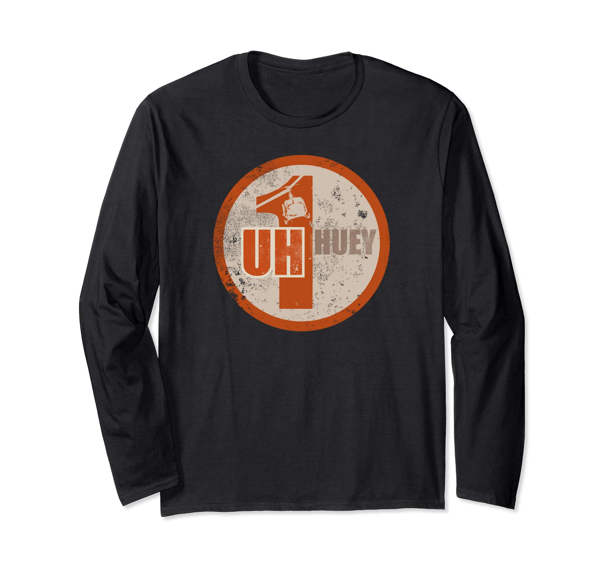 UH-1 Huey Helicopter (distressed) Long Sleeve T-Shirt