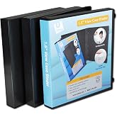 UniKeep 3 Ring View Binder - Binder Case is Fully Enclosed - Available in White, Clear, or Black and in Different Spine Sizes (Pack of 3, Black, 1.5 Inch)