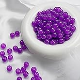 Jabrand 145pcs Glass Beads, 8mm Glass Beads for Barcelet and Jewelry Making DIY Crafts (Purple)