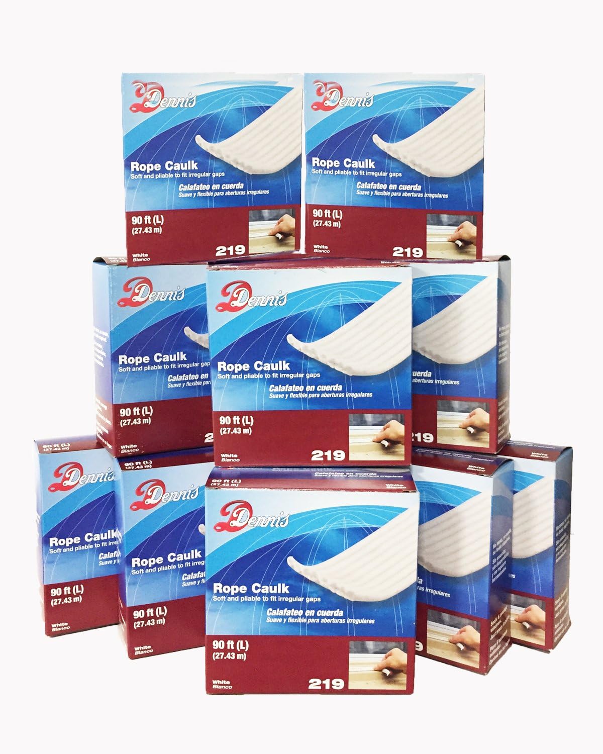 WJ DENNIS ROPE CAULK 219 WHITE 90FT ( L) 10 BOXES, Caulk Amazon Canada