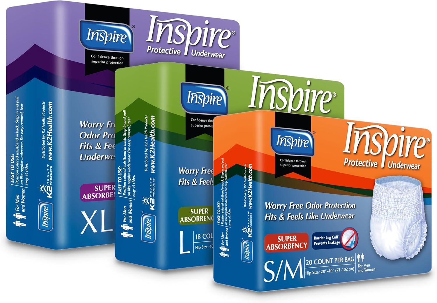 Inspire Adult Diaper Incontinence Underwear, Extra Large, 56 count: Health & Personal Care