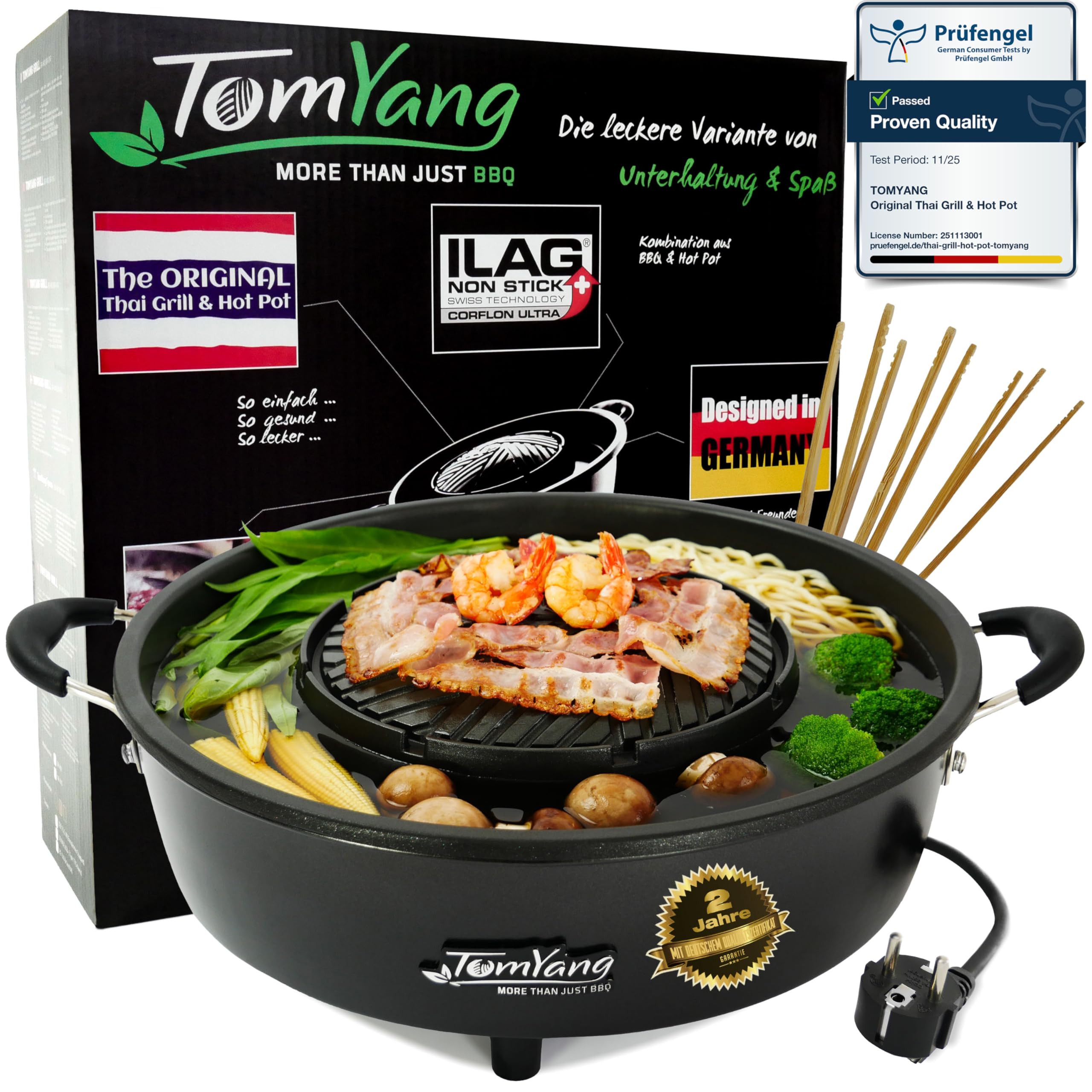 TomYang Hot Pot – The Original Thai Grill & Hot Pot, Electric Thai BBQ Multi Cooker, Swiss Coating, German Design, More than 100 Recipe Videos. Korean food, Hotpot chinese pot, Hot plate, Ramen bowl