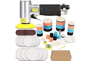 1/2/3 Inch Mini Air Angle Sander Air Random Orbital Palm Sander Grinder for Auto Body Work, High Speed Air Powered Sanders & 