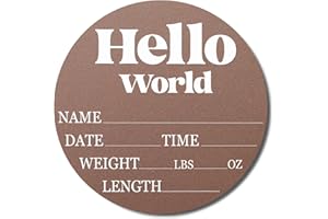 Hickory Hollow Designs - Baby Announcement Sign for Newborn Boys and Girls (Color Bases) - Hello World Nursery Decor Sign & Photo Prop for Babies Made of Birch Wood - 6" Circle Board (Autumn)