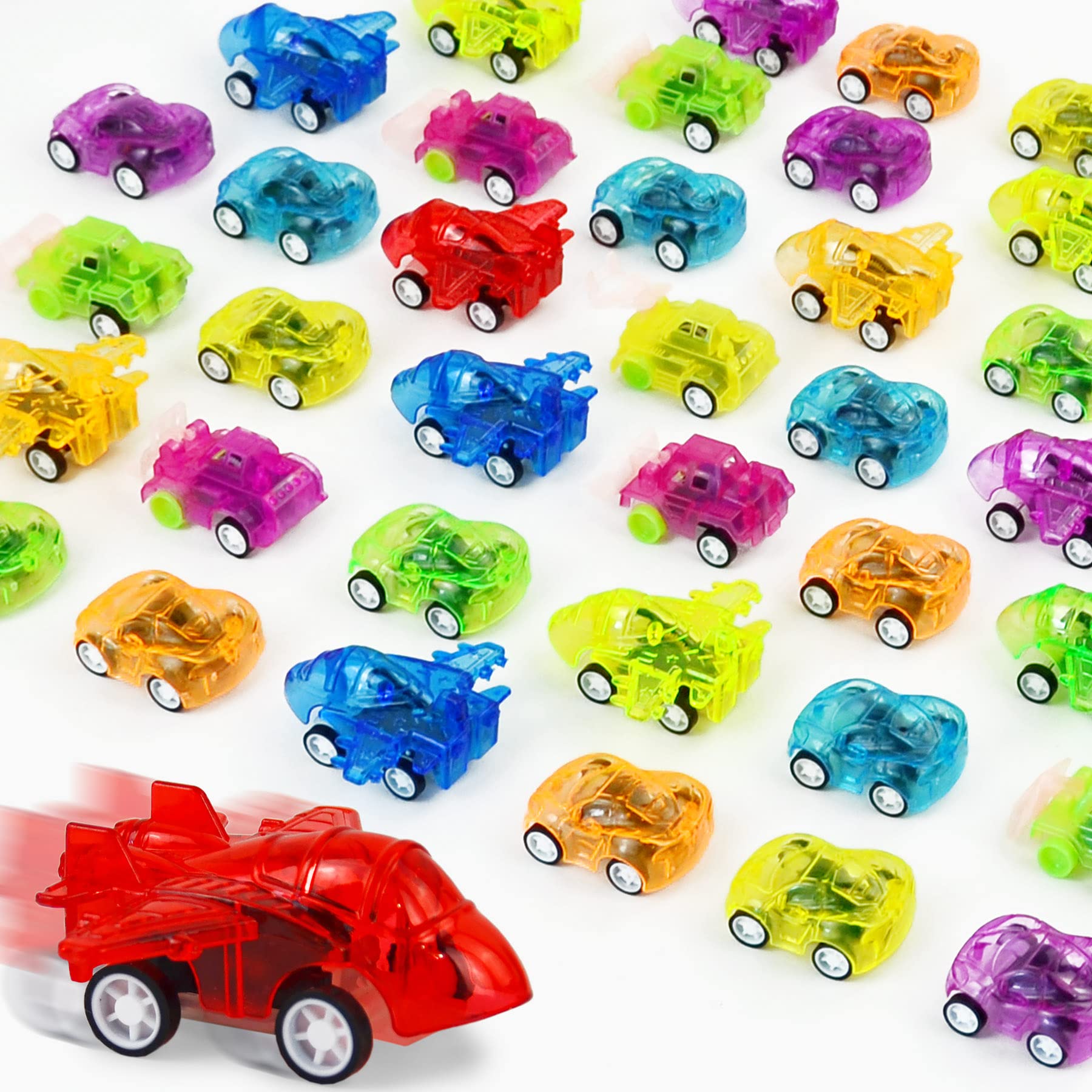 Vileafy Mini Toy Cars for Kids Ages 3-5, 50 Pull Back Vehicles and Planes for Kid’s Party Favors Pinata Stuffers, Bulk Toys for Easter Basket Stuffer Gifts, Giveaways or Goodie Bags