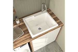 Utility Sink/Laundry Sink in White Acrylic 24 x 21 1/16 x 11 3/4 (Strainer not Included)