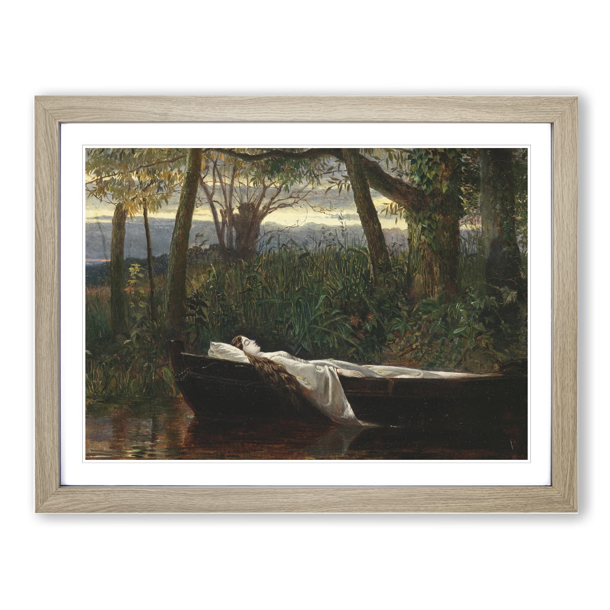 The Lady Of Shalott By Walter Crane Classic Painting Framed Print | A3 Oak Framed Wall Art | Ready to Hang | Classic Animal Picture | Living Room Bedroom Lounge Office