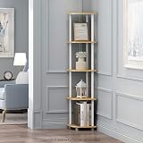 Furinno Turn-N-Tube Corner Shelf 5-Tier Beech Open Storage 29.5x146.6x29.5 cm view 2