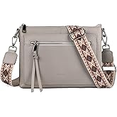 befen Genuine Leather Crossbody Bags for Women Medium Purses Shoulder Bag Handbags with Adjustable Guitar Strap