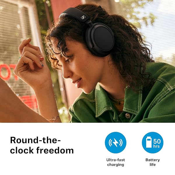 SENNHEISER ACCENTUM PLUS WIRELESS BLUETOOTH HEADPHONES NOISE CANCELLING – QUICK-CHARGE FEATURE, 50-HR BATTERY PLAYTIME, ADAPTIVE HYBRID ANC, BLUETOOTH OVER EAR HEADPHONES FOR TRAVELING, SCHOOL, WHITE