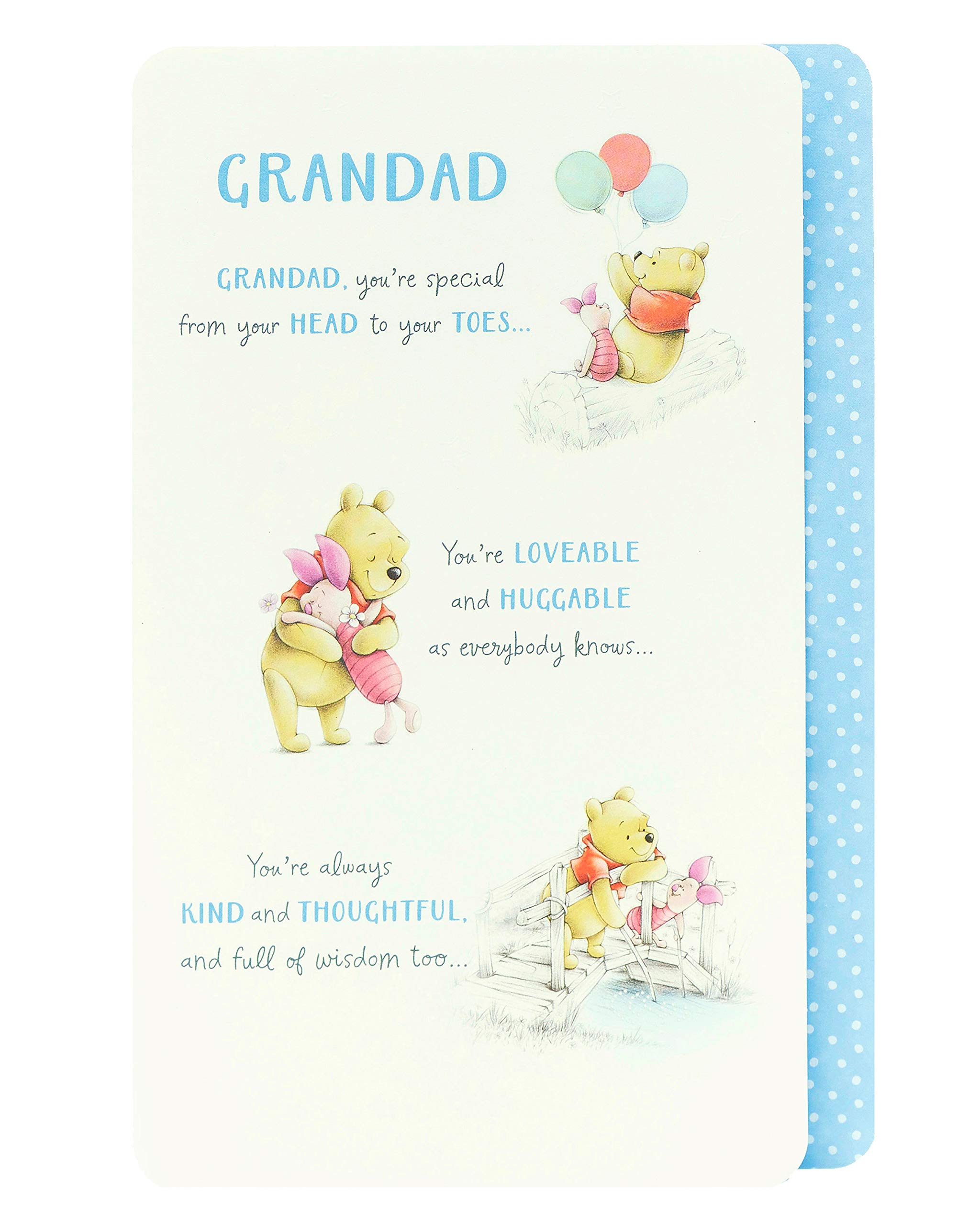 UK Greetings - Disney Pooh Bear & Piglet Grandad Birthday Greeting Card Disney Character Cards