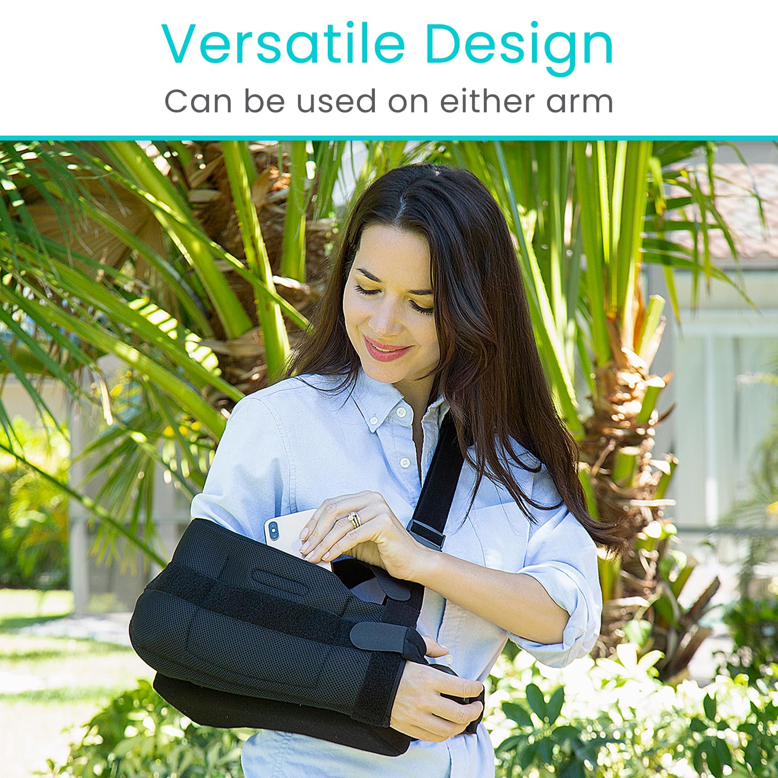 Vive Shoulder Abduction Sling - Immobilizer for Injury Support - Pain Relief Arm Pillow for Rotator Cuff, Sublexion, Surgery, Dislocated, Broken Arm - Brace Includes Pocket Strap, Stress Ball, Wedge