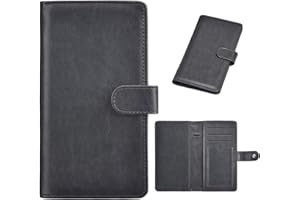 HOFFI Checkbook Covers- Leather RFID Check Registers for Personal Checkbook，Women&Men Wallets with Checkbook Holder Case (Gray)