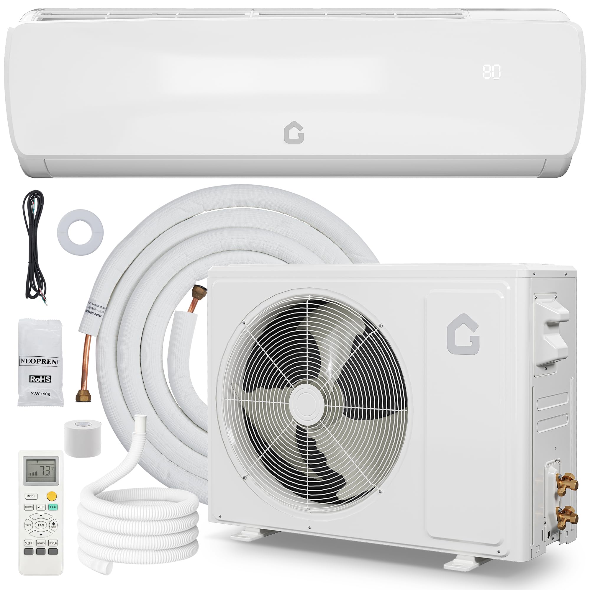 Photo 1 of (***Indoor unit included, Missing outside unit***)

12,000 BTU Mini Split AC/Heating System, 19 SEER2 230V Ductless Split-System Air Conditioner with Heat Pump, Pre-Charged Condenser, 750 sq ft Coverage, Full Function Remote Control & Installation Kit (**