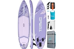 UPWELL 10'6"/11'/11'6" Inflatable Paddle Board, Stand Up Paddlboard for Youth & Adults, Stable Design, Premium SUP Accessories, Backpack, Leash, Hand Pump, Fins