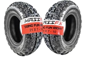 MASSFX 21x7-10 Front Tires (2) for Sport Quad: All-Terrain (ATV), Utility-Task (UTV), and Side-by-Side (SxS) Vehicles - 4-Ply