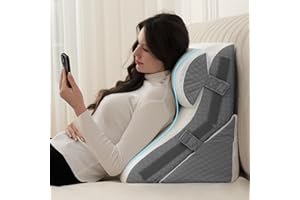 Flyxunfri Bed Wedge Pillow for Sleeping Orthopedic Wedge Pillows Set 9&12&16&20 Inches Adjustable Memory Foam Reading Pillow for Acid Reflux Relief Ergonomic Incline for Back Pain