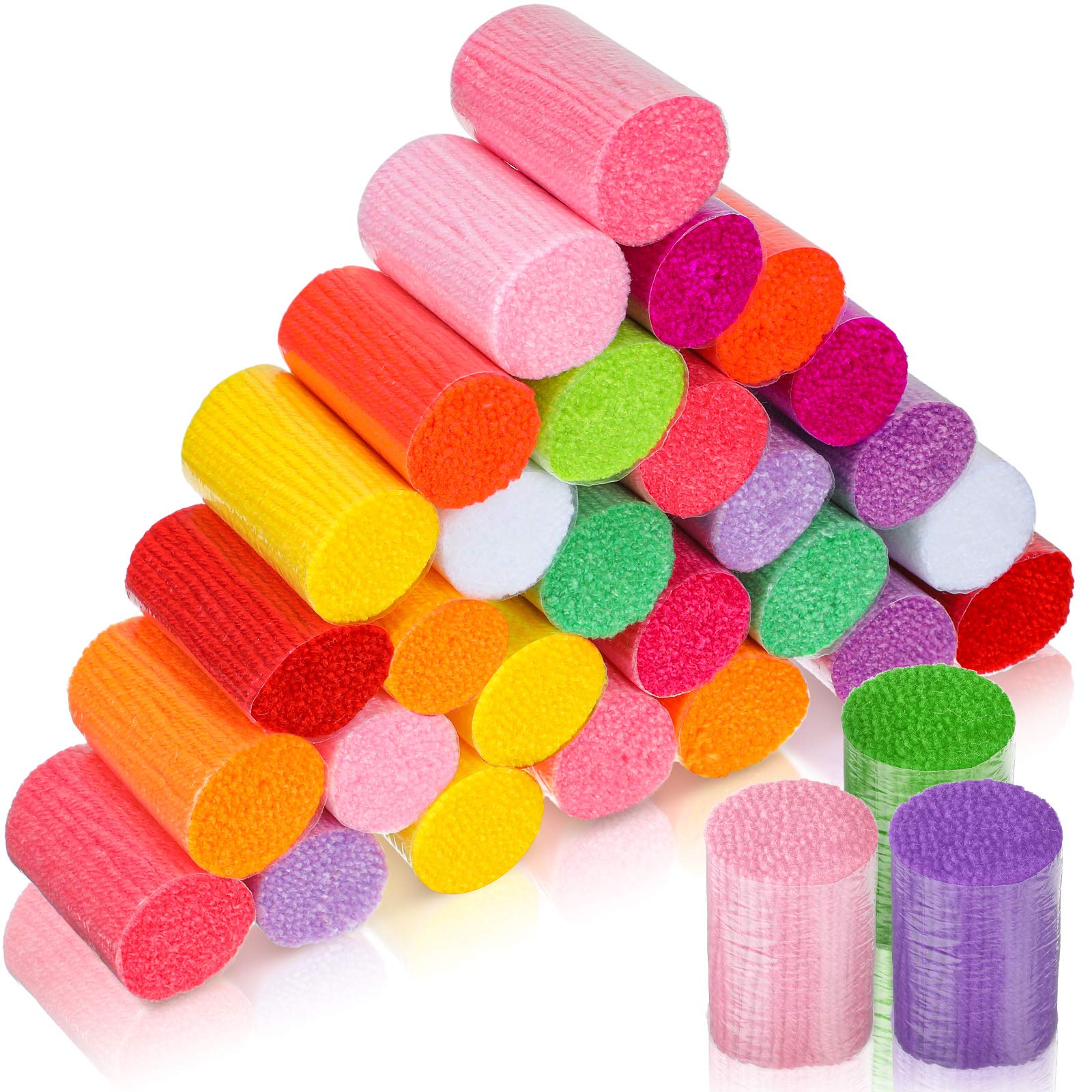 30 Pieces Latch Hook Yarn Latch Hook Yarn Precut Assorted Colorful Yarn Bundles Cutter Rug Yarn DIY Latch Hook Yarn for Handmake Craft Sewing Knitting