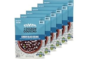 A DOZEN COUSINS MEALS A Dozen Cousins Cuban Black Beans (6-Pack) Prepared Food Pouch, Ready to Eat Meal in Seasoned Avocado Oil, Premade Microwave Meal, Instant Beans, Gluten Free, Plant Protein & Fiber