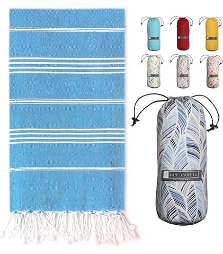 Toalla Playa Algodon WETCAT Toalla De Playa Turca De Gran Tamaño (38 X 71 Pulgadas), 100% Algodón Turco, Fabricada En Turquía, Sin Arena, Extragrande, Ultra Suave, De Secado Rápido, Compacta Y Ligera