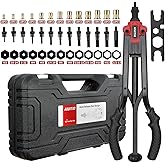 AIUITIO 16'' Rivet Nut Tool, Auto Release Nut Rivnut Tool Kit with 13 Metric and SAE Mandrels, Nutsert Rivet Tool Set with 13