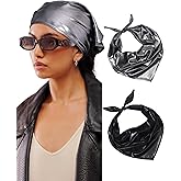 AWAYTR Y2K Hair Bandanas for Women Hair - 2Pcs Punk Head Wraps for Girls Hair Scarf Grunge Disco Head Cover