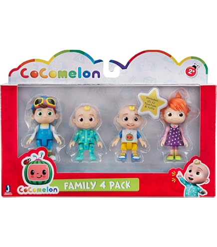 Amazon.com: CoComelon Offiicial Friends and Family - 4 Figure Pack