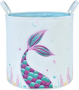 Mermaid Storage Bins - Collapsible Laundry Storage Baskets for Kids Baby Gift Baskets Toys Clothes Shoes Bedroom Home Organizer Nursery Hampers