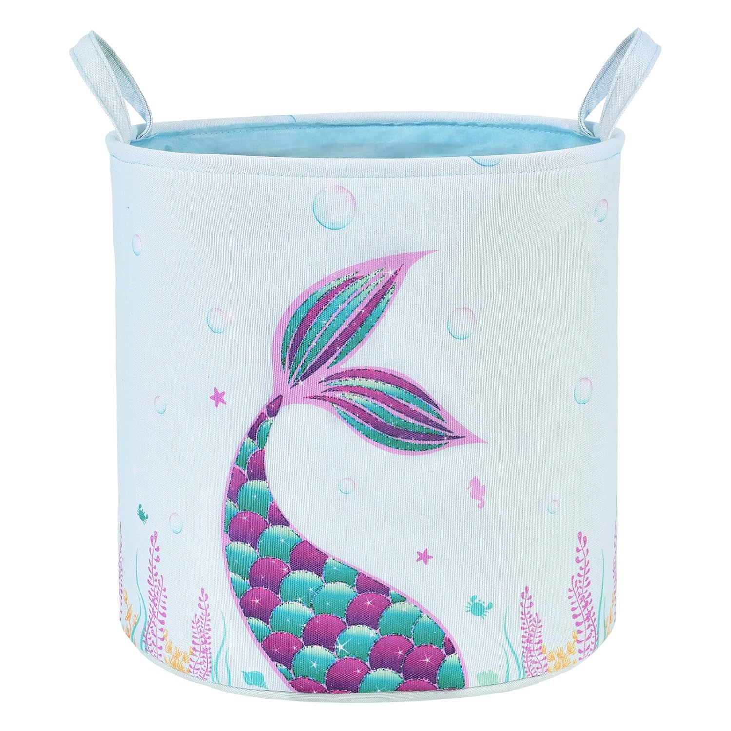 Mermaid Storage Bins Collapsible Laundry Storage Baskets for Kids Baby Gift
