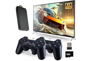 LURMGM Retro Game Console, Wireless Retro Game Console, Plug & Play Video TV Game with 20000+ Built-in Games, 4K HDMI Output, and 2.4GHz Wireless Controller, 9 Classic Emulators（Black）