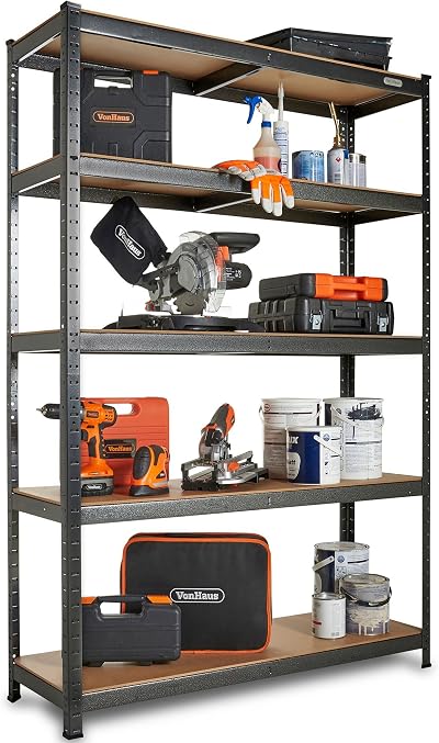 VonHaus 5-Tier Garage Shelving Units 1325kg Capacity 180x120x40cm