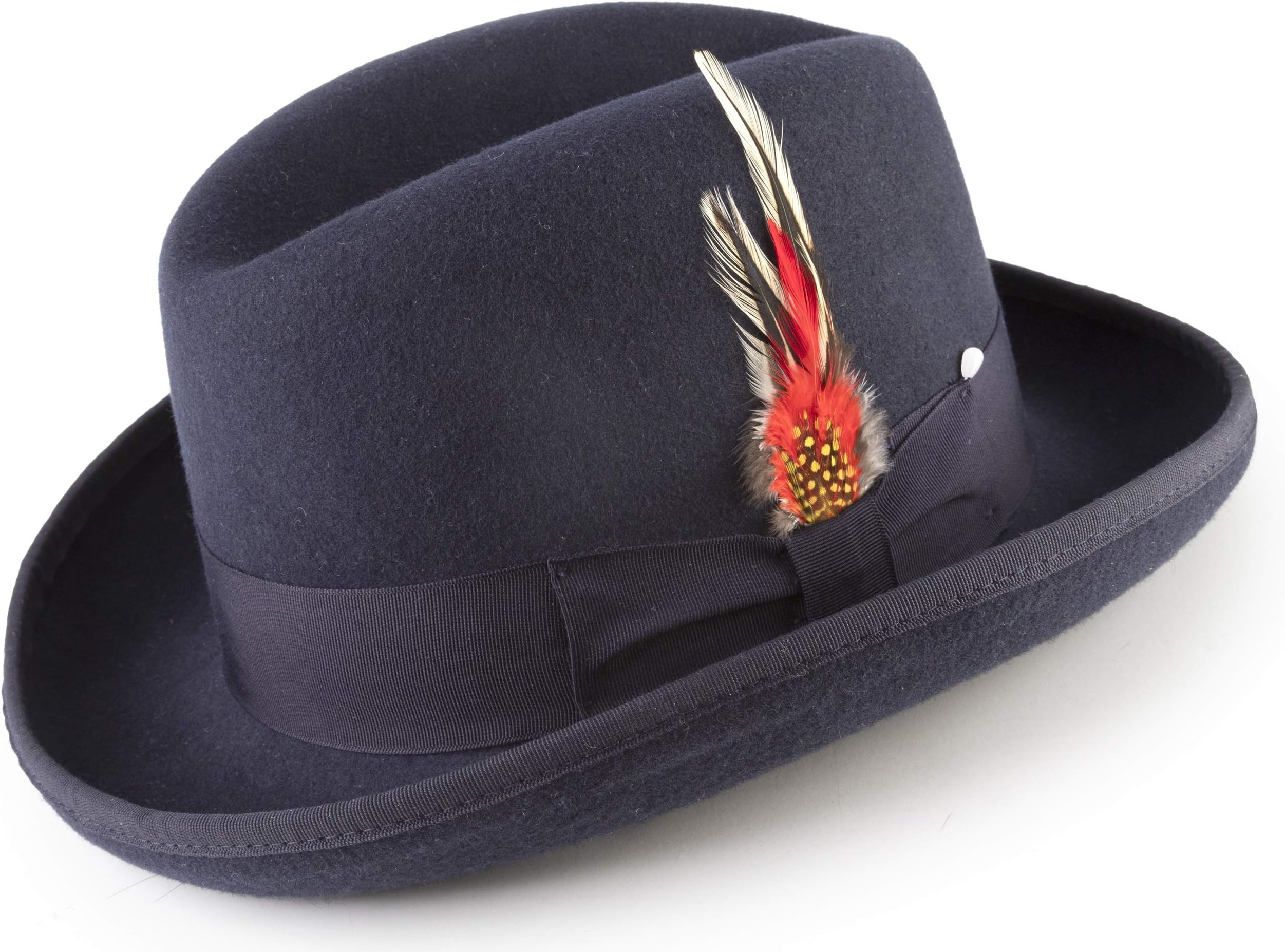 MONTIQUE Trendy Long Lasting Godfather Homburg Wool Felt Dress Hat for Men H-58