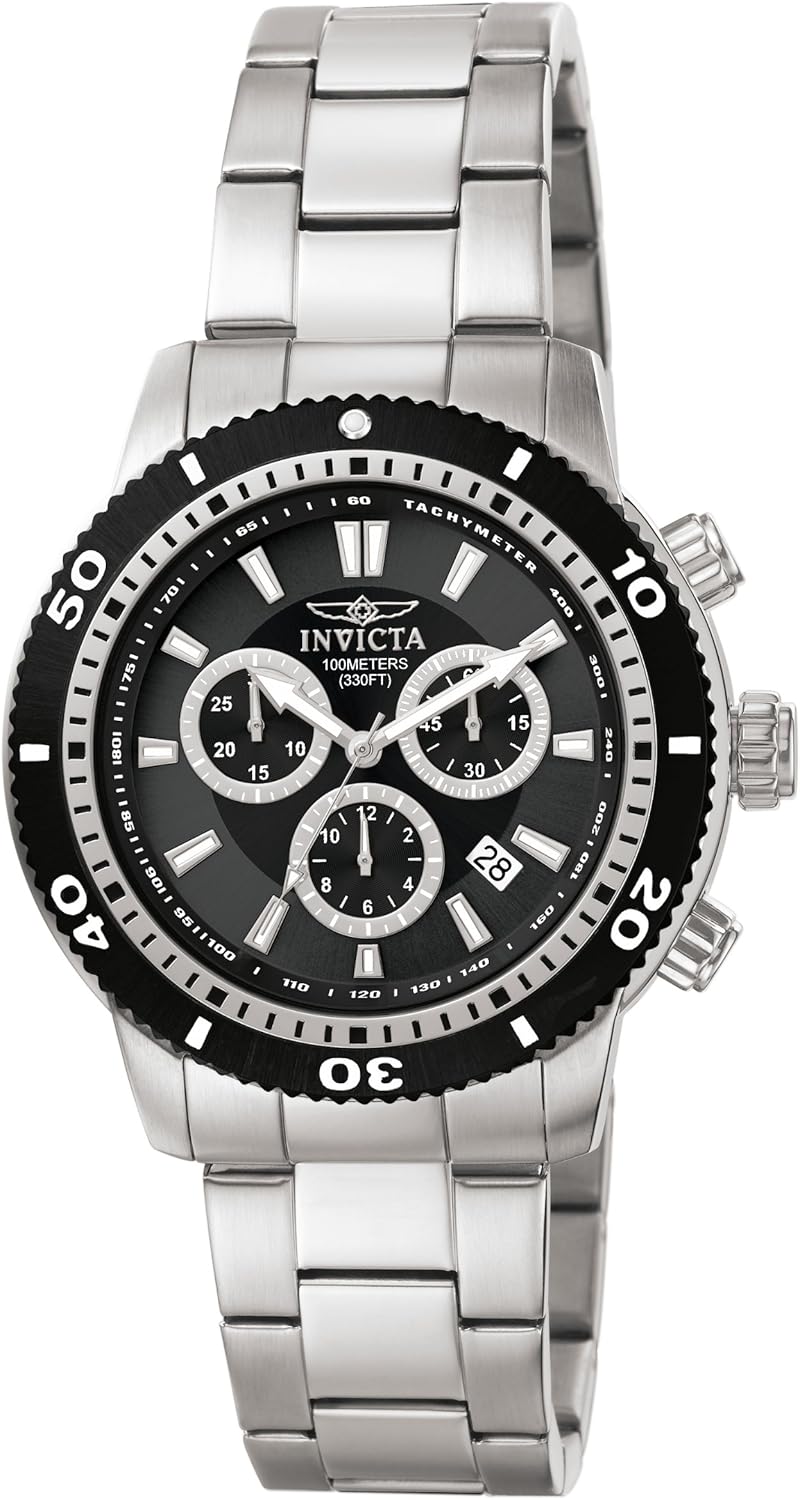 Invicta 1203 Specialty Men's Wrist Watch Stainless Steel Quartz Black