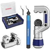 WORKPRO 3 Pieces Tubing Cutter Set - Pipe Cutter with 1/8”-1-1/4” Cutting Capacity, Mini Copper Pipe Cutter with Deburring To