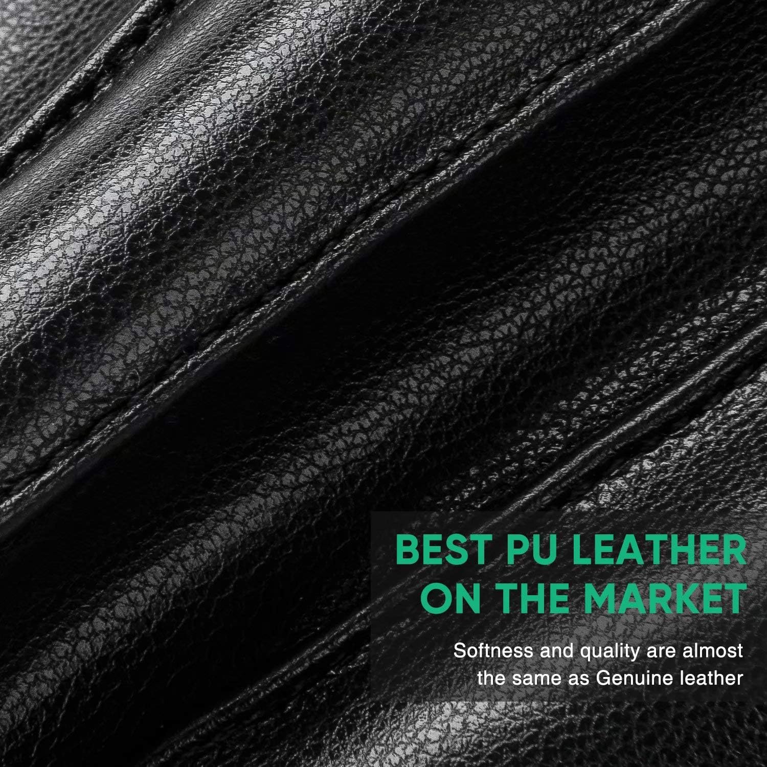 Winter PU Leather Gloves For Men, Warm Thermal Touchscreen Texting Typing Dress Driving Motorcycle Gloves With Wool Lining at  Men’s Clothing store