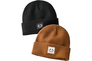 FURTALK Baby Beanie Cute Toddler Winter Hat Knit Boys Girls Warm 2 Pack Kids Embroidered Beanies Cap for 0-8 Years